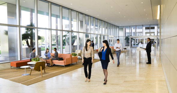 Groundfloor lobby photography of 400 Spectrum Center Drive in Irvine, CA