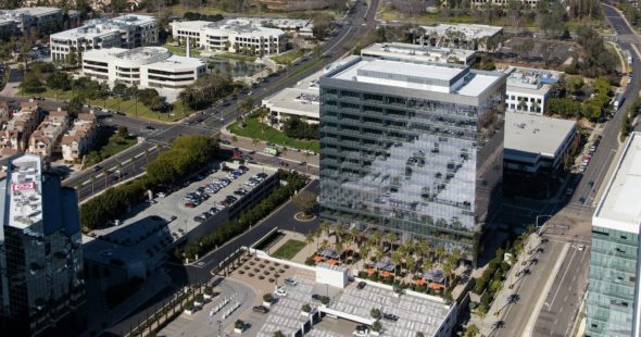 Aerial photography of La Jolla UTC featuring Irvine Company office properties in San Diego, CA