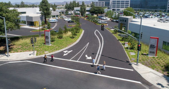 Aerial photography of Alton Plaza in Irvine, CA
