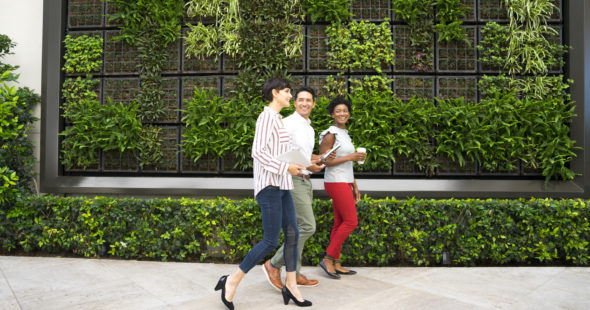 Photography of The Commons outdoor workspace located at Westwood Gateway in Los Angeles, CA
