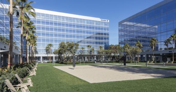 External building photography of the Santa Clara Square office property campus in Santa Clara, CA
